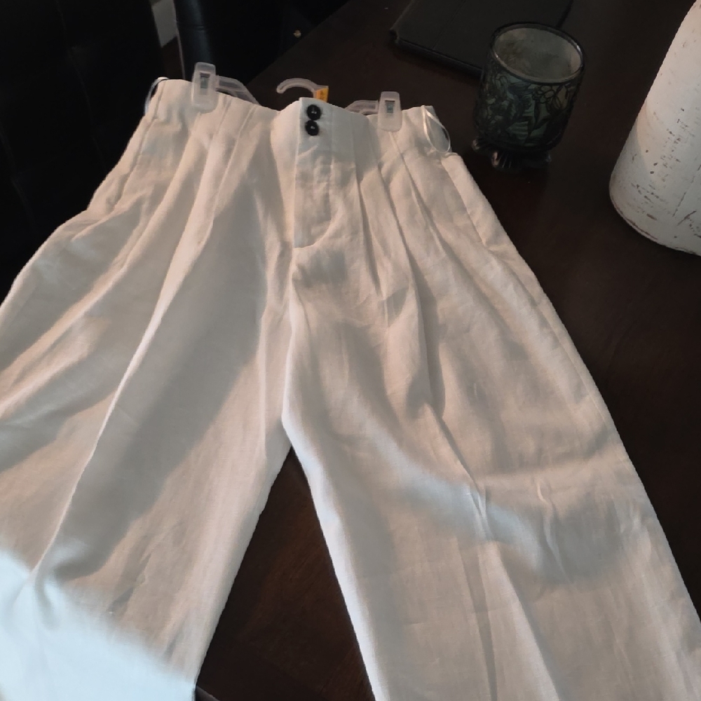 Zara White Wide Leg Pants